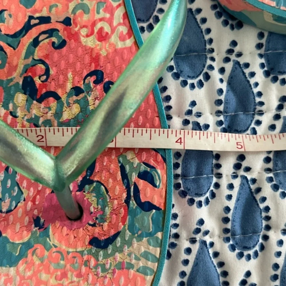 Lilly Pulitzer Turquoise‎ Tropical Vibe Flip Flips Size 7/8